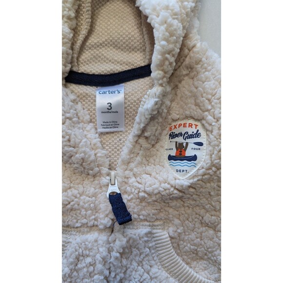Carters - EXPERT River Guide Fuzzy hoodie with ears 3months - Picture 2 of 7